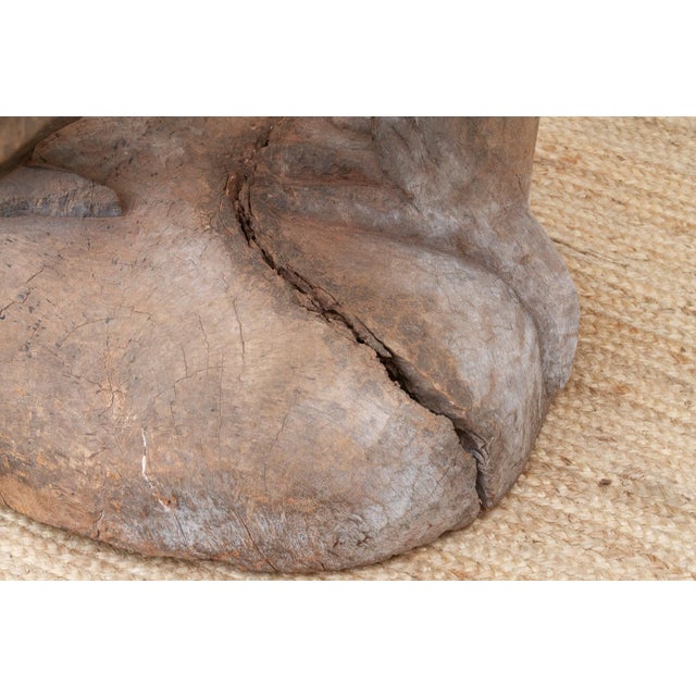 Brown The Striding Ancestor 82" Large Senufo Hornbill in Oxidized Gray For Sale - Image 8 of 12