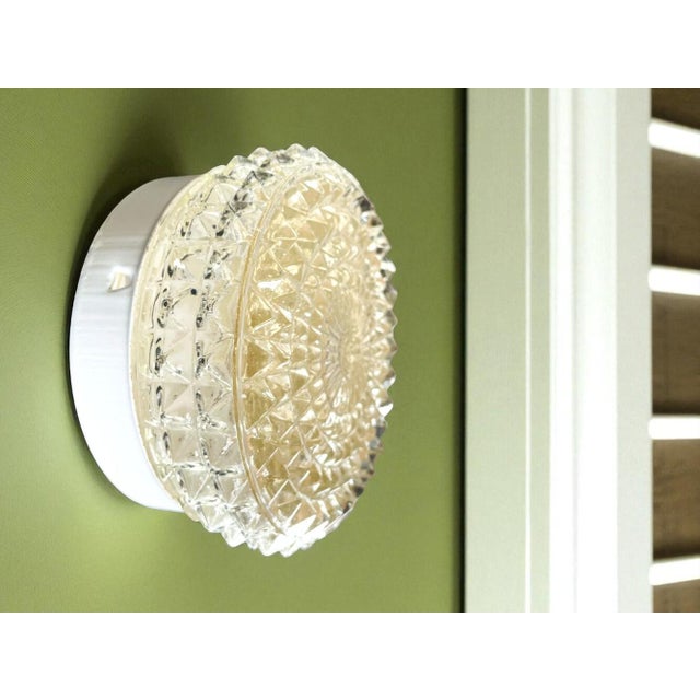 Glass Round Flush Mounts, 1990s, Set of 2 For Sale - Image 4 of 10