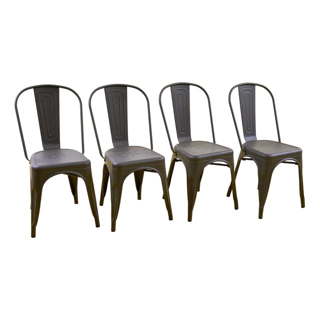 Industrial Style Metal Chairs, Set of 4 For Sale