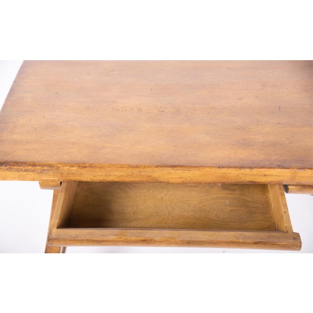 Spanish Antique Spanish Writing Desk or Console Table With Iron Stretcher - Circa Early 20th Century For Sale - Image 3 of 4