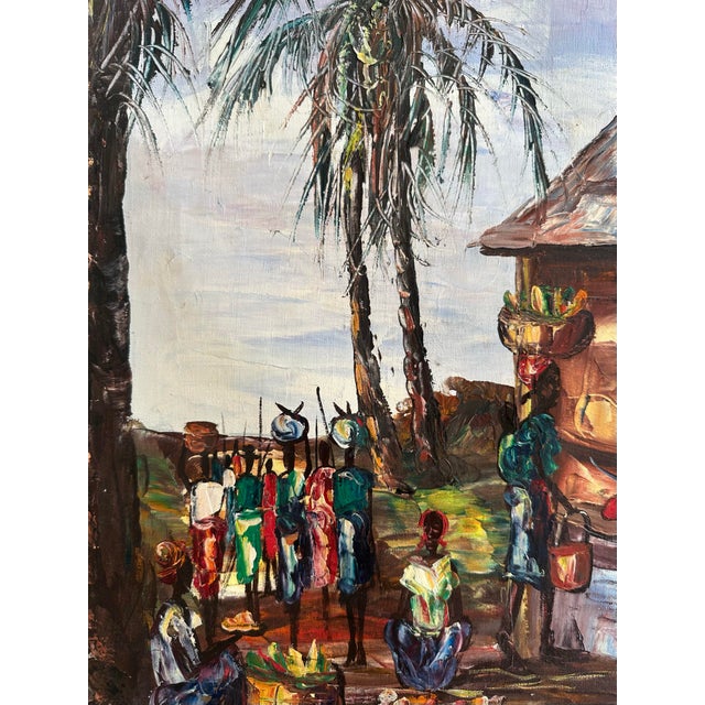 1970s Six Vintage African Oil Paintings on Safari For Sale - Image 5 of 12