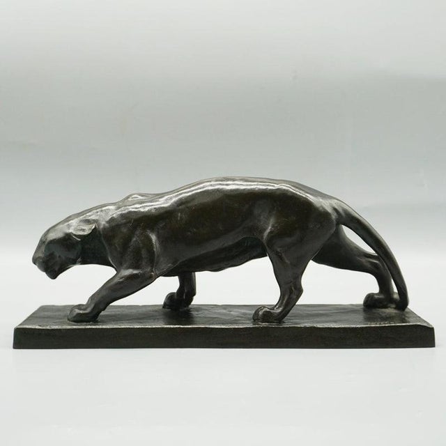 An Art Deco patinated bronze sculpture of a prowling panther by Albert Wille ( 1884 - 1961). Signed 'Wille' to base....