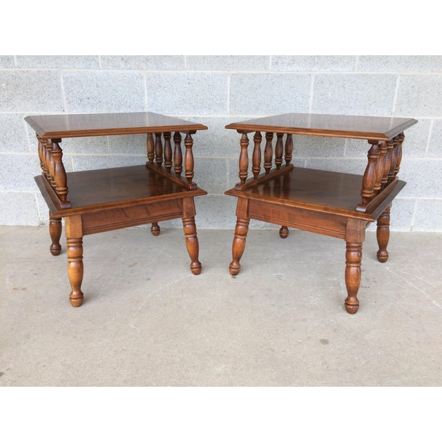 Moosehead Furniture Tier Maple End Tables A Pair Chairish