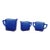 Mid 20th Century Hazel Atlas Cobalt Blue Glass Chevron 3pc Set 2 Creamers and Sugar Bowl For Sale
