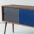 Mid-Century Modern 1970s Painted Danish Sliding Door Cabinet For Sale - Image 3 of 9