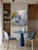 This original 48" x 48" acrylic painting presents a expressive abstract composition built with soft pastel layers and...