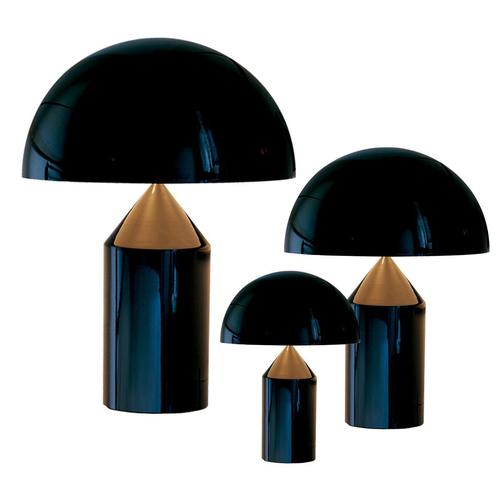Atollo Small Black Metal Table Lamp by Vico Magistretti for Oluce For Sale - Image 6 of 8