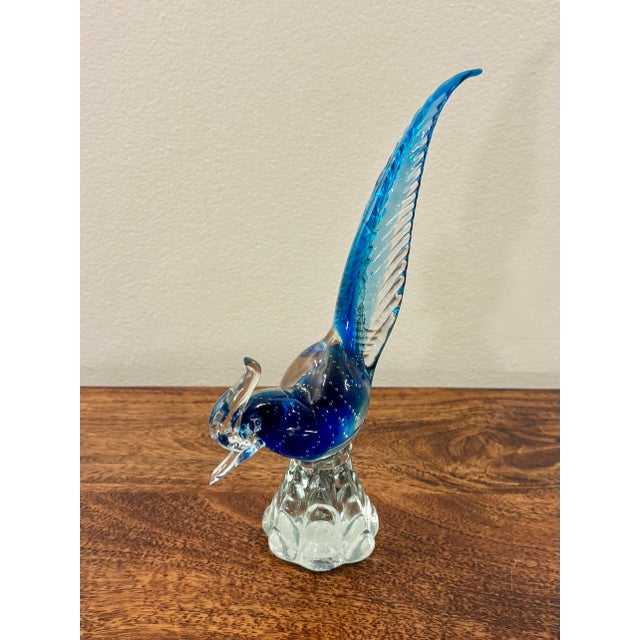 1960s Murano Hand Blown Glass Pheasant Sculpture, Made in Italy For Sale - Image 9 of 9