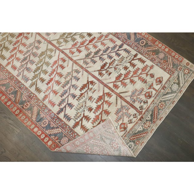 Persian Early 20th Century Ivory Branch Pattern Persian Bakhtiari Accent Runner - 4'2" x 9'2" For Sale - Image 3 of 7