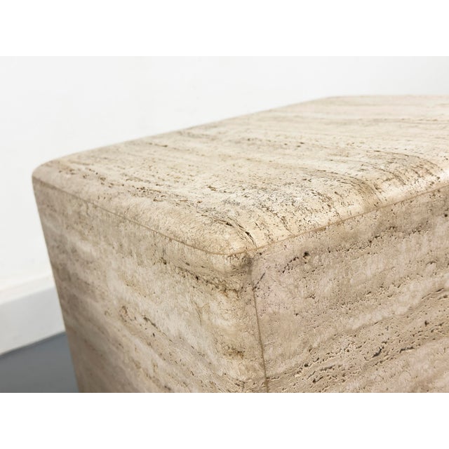 Vintage Travertine Cube Side Table, 1970s For Sale - Image 10 of 12