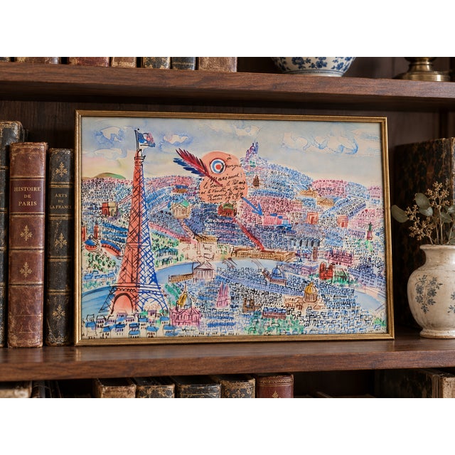 Raoul Dufy Vintage Paris Wall Art Print – Eiffel Tower & French Cityscape by Raoul Dufy, 16" X 12" For Sale - Image 4 of 8