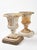 1980s Pair of Vintage Cast Iron Campana Urns on Weathered Cast Stone Bases For Sale - Image 5 of 12