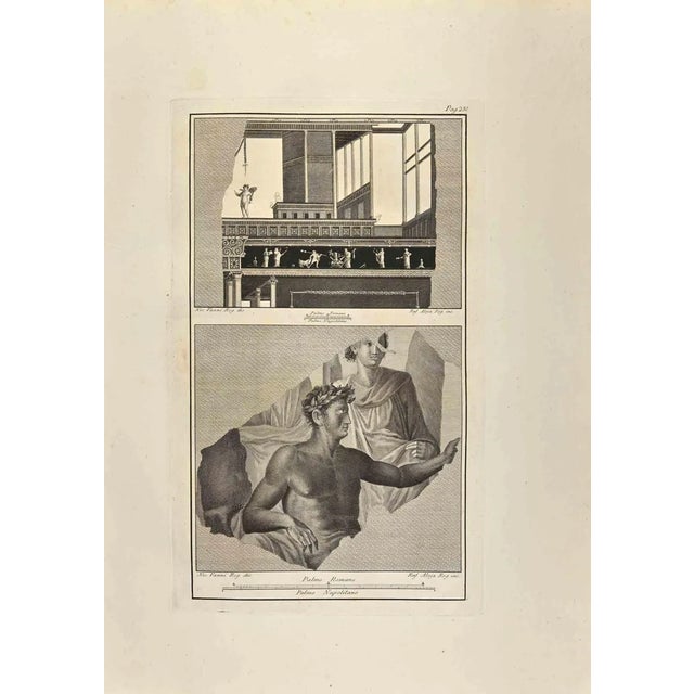 Vincenzo Aloja, Ancient Roman Fresco, Etching, 18th Century For Sale