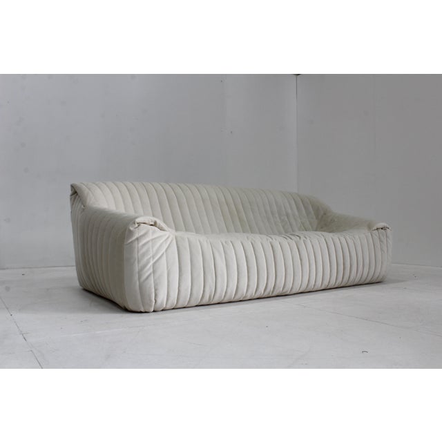 Vintage Cinna Sandra Three-Seater Sofa in Beige Velvet from Ligne Roset, 1970s For Sale - Image 14 of 14