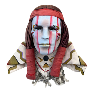Rare Dyan Nelson Signed Native American Ceramic Wall Mask With Hand-Painted Symbolic Motifs