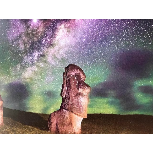 Capture the mystique of Rapa Nui with this breathtaking night photograph of the legendary Moai statues at Rano Raraku....