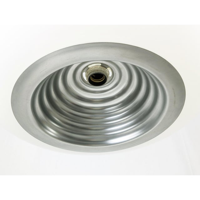 Flos White Opaline Glass, Aluminum & Plastic Black & White Pendant by Achille & Pier Giacomo Castiglioni for Flos, 1960s For Sale - Image 4 of 14