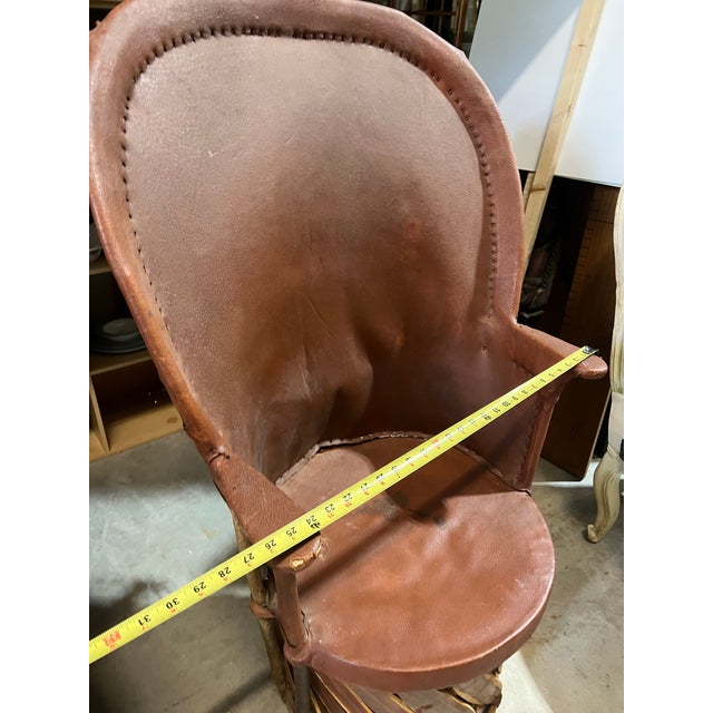 Vintage Pair of Wooden and Leather Equipale Chairs For Sale - Image 9 of 11