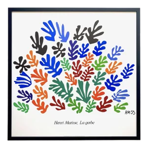 Henri Matisse Vintage 1987 Fine Art Lithograph Print Large Framed Poster " La Gerbe " 1953
