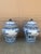 Vintage Chinoiserie Large Blue and White Porcelain Covered Jars- a Pair For Sale - Image 4 of 11