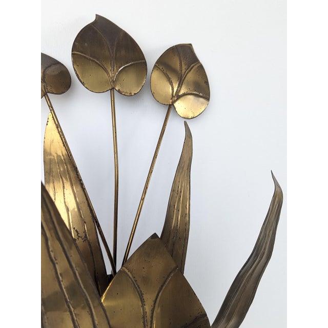 1960s Brass Floral Leaf Wall Sconce, 1960s For Sale - Image 5 of 11