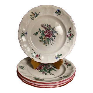 Late 19th Century Keller Et Guerin “old Strasbourg” Porcelain Plates- Set of 4 For Sale