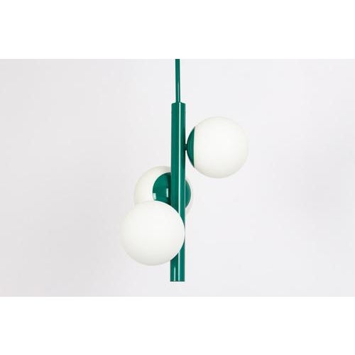 Sputnik Green Pendant Light in Opal Glasd from Kaiser Idell / Kaiser Leuchten, Germany, 1970s For Sale - Image 6 of 9