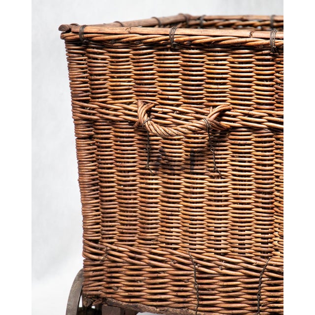 20th Century French SCNF Basket on Cast Iron Wheels, 1920s For Sale - Image 4 of 13