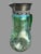 Vintage Loetz Style Iridized Oil Spot 12" Art Glass Pitcher Silver Plated Rim In very nice original condition showing some...