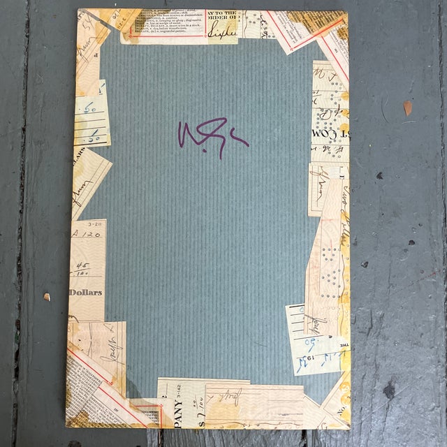 Contemporary Wayne Cunningham Abstract “Running Man”Collage Signed For Sale - Image 4 of 4