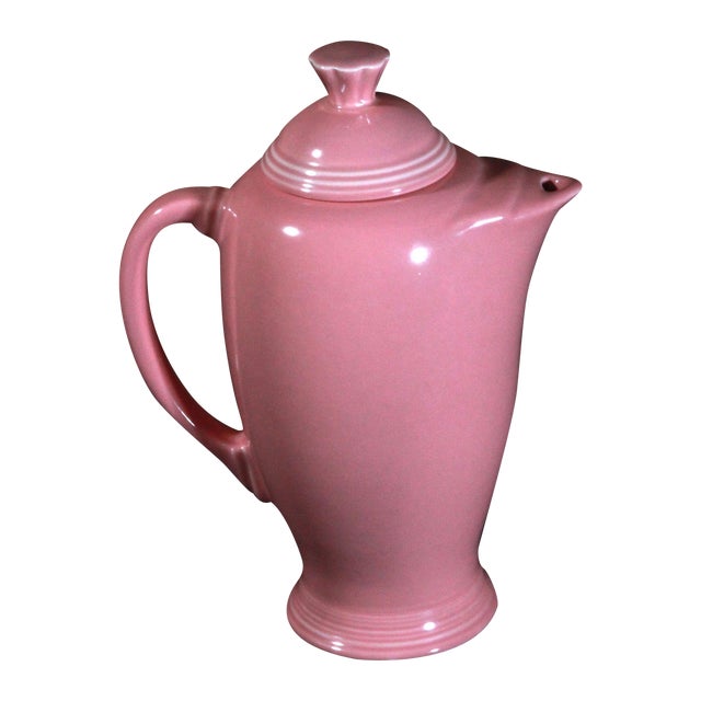 Vintage Fiestaware Coffee Serving Pot in Rose Pink Chairish