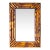 Vintage Tortoise Shell Burnt Bamboo Bevelled Mirror For Sale