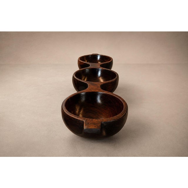 1950s Decorative Tray with Three Compartments in Brazilian Rosewood by Jean Gillon, Brazil, 1950s - Lot 931 For Sale - Image 5 of 17