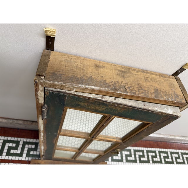 Wood Vintage 6-Pane Reclaimed Window Mirror With Original Hardware For Sale - Image 7 of 11