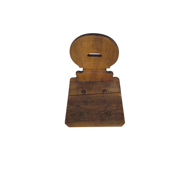 Rustic Swiss Cherrywood Brettstuhl Board Chair with Round Back, 1800 For Sale - Image 3 of 6