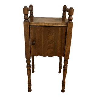 Antique Solid Walnut Humidor Cabinet Tobacianna For Sale