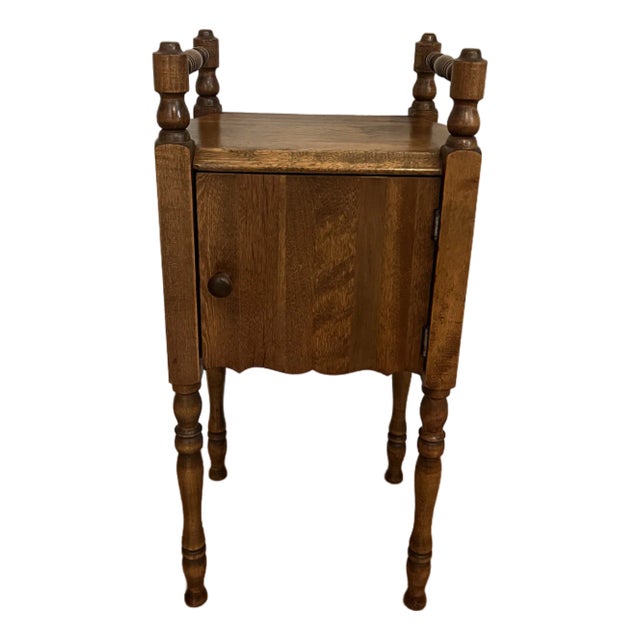 Antique Solid Walnut Humidor Cabinet Tobacianna For Sale