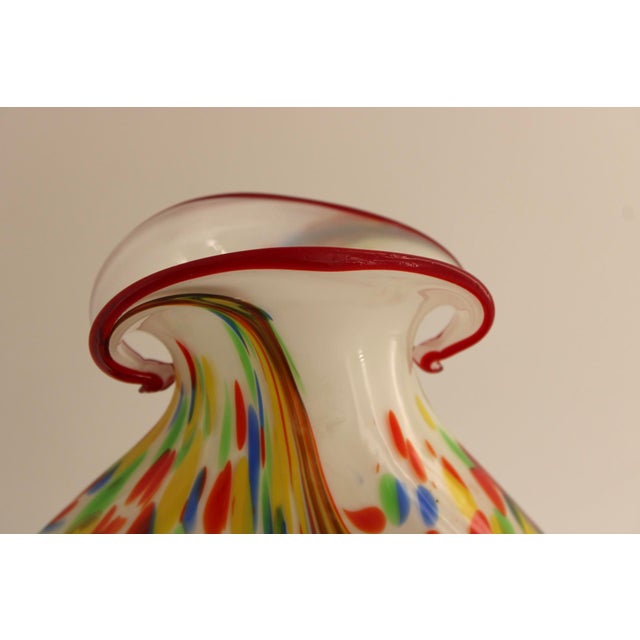 Vintage Italian Murano Confetti Art Glass Vase, Hand Blown, MCM Excellent condition with no chips or cracks. 9 1/2” tall x...