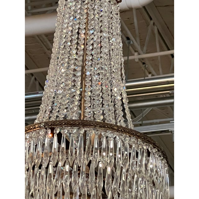 French 1980s French Crystal Wedding Chandelier For Sale - Image 3 of 4