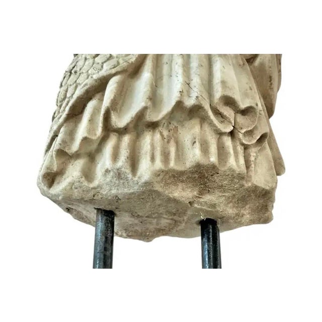 Greek Roman Marble Torso Sculpture on Iron Stand, 20th Century, Italy For Sale - Image 10 of 18