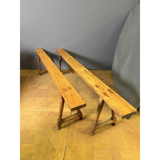 Mid 19th Century Louis Philippe Cherrywood Benches, 1850, Set of 2 For Sale - Image 5 of 5