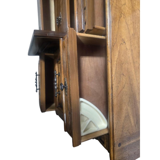 1970s Bernhardt Hibriten Mediterranean Dresser and Wall Mirror For Sale - Image 9 of 11