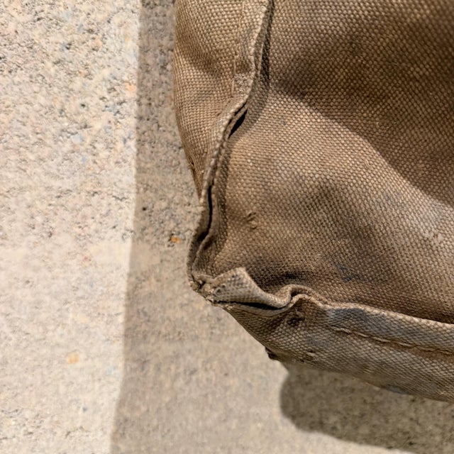 For your consideration, a vintage military bread bag (musette bag), highly consistent with mid-20th-century European...