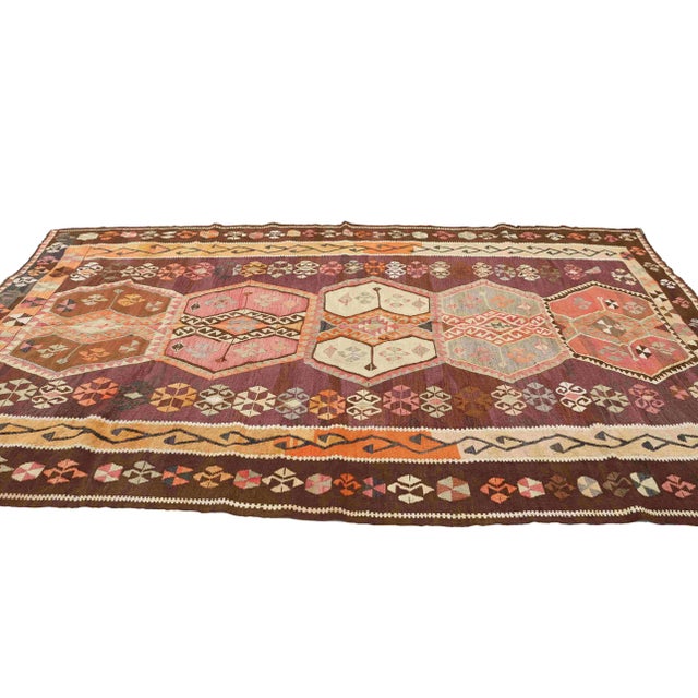 Vintage Turkish Kilim Rug For Sale - Image 4 of 7