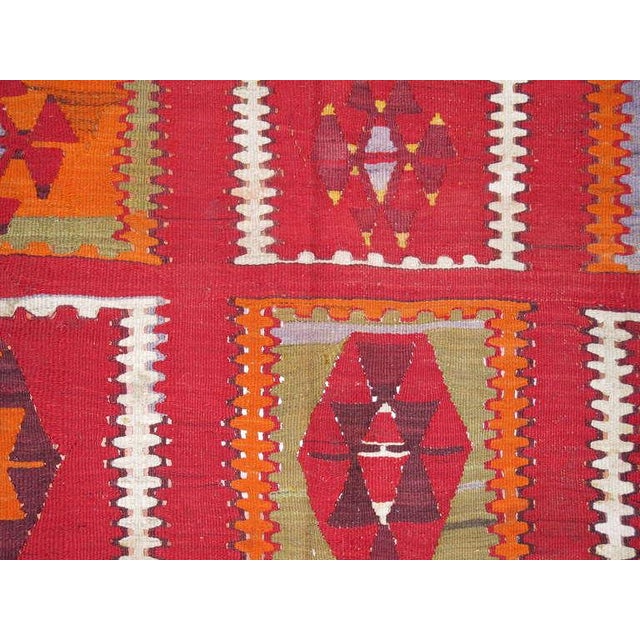 Red Antique Turkish Kilim - 11'1" x 14'1" For Sale - Image 8 of 10
