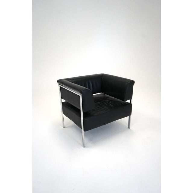 Bauhaus Style Leather Reception Chair, 1960s For Sale - Image 4 of 4