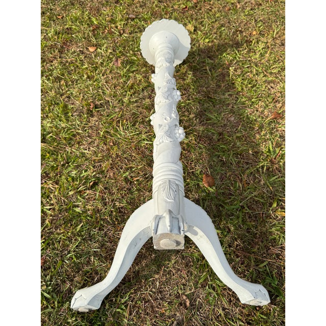 Vintage 1950s French Torchere or Plant Pot Stand Ft. Grape Vine Column & Claw Feet For Sale - Image 9 of 11
