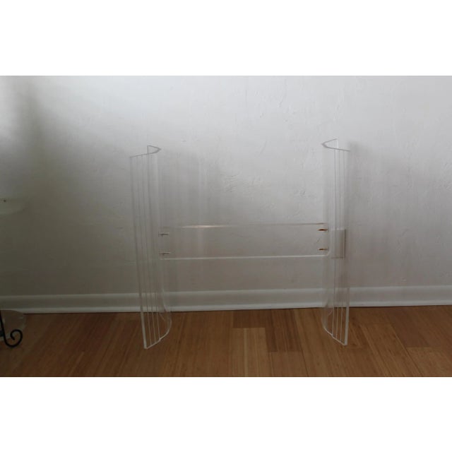 Plastic Vintage Lucite Three Piece Console Table or Desk Base For Sale - Image 7 of 8