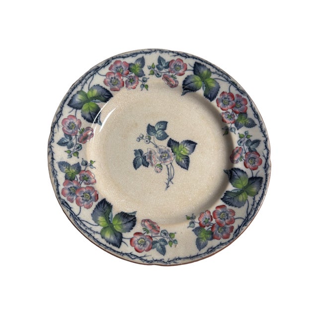 White Antique Frances Morley & Co. Transferware Ironstone Dinner Plates. 10.25" Diameter. Set of 7. For Sale - Image 8 of 10