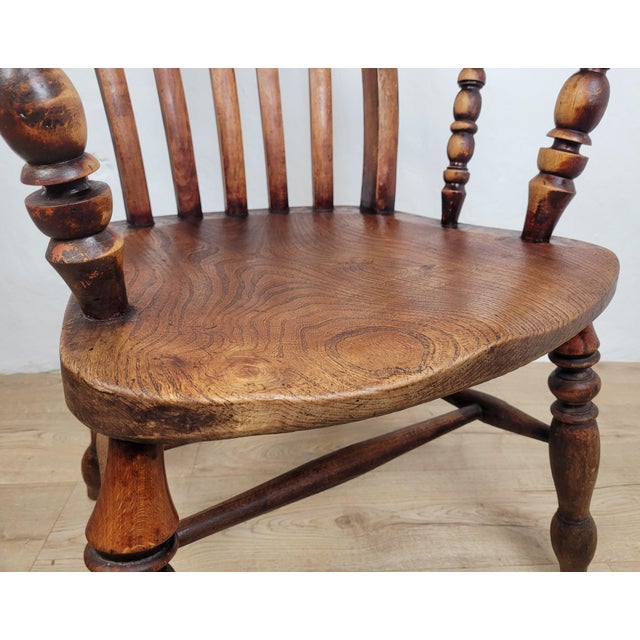 Windsor Kitchen Armchair in Elm, 1880 For Sale - Image 9 of 16